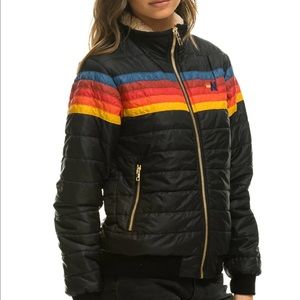 Aviator Nation 5 STRIPE JACKET - BLACK size M